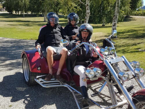 Wanaka Trike Tours with guests at a vineyard